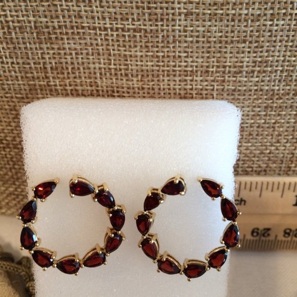 New Garnet Front Hoops YG - Picture 7 of 11